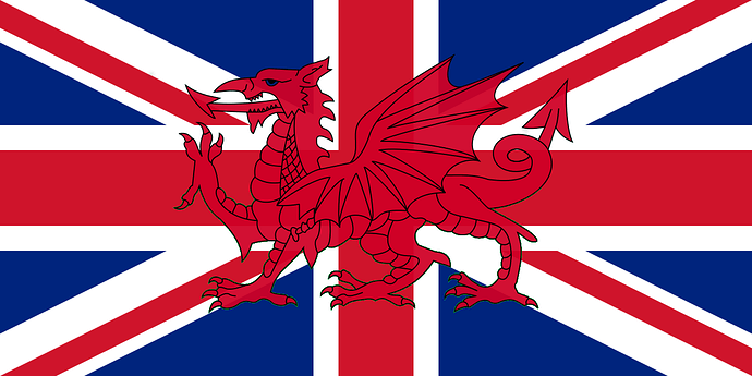 welsh dragon on union flag